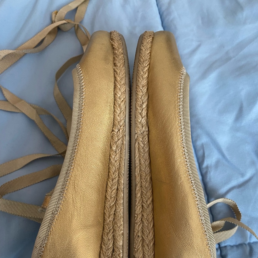 Gold Prada ballet flats, size 7
